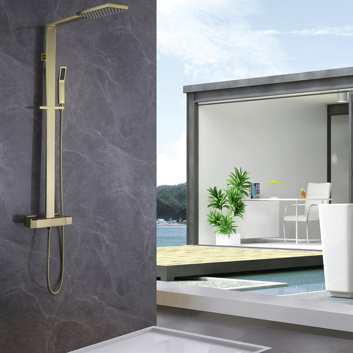 Luxury Double Function Thermostatic Shower System With Rough-In Valve - Modland