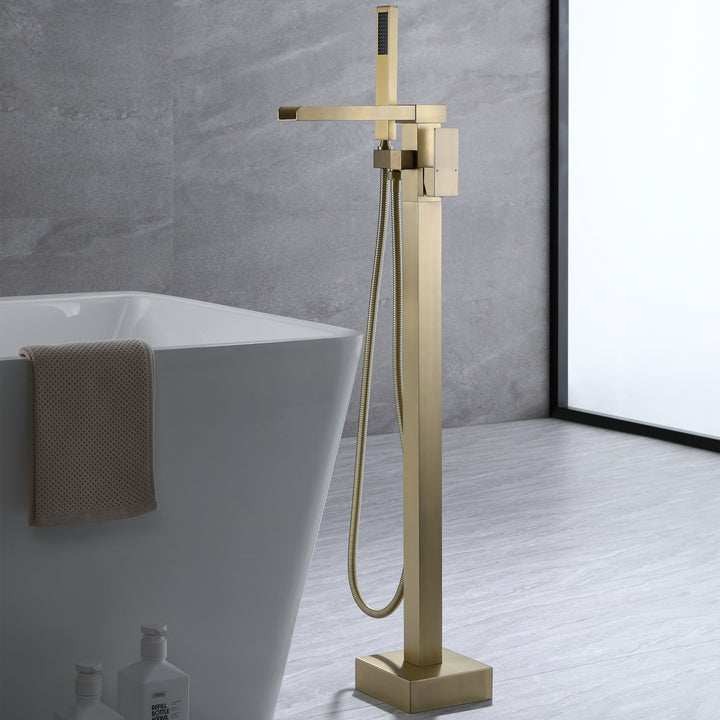 Double Handle Floor Mounted Tub Filler - Modland