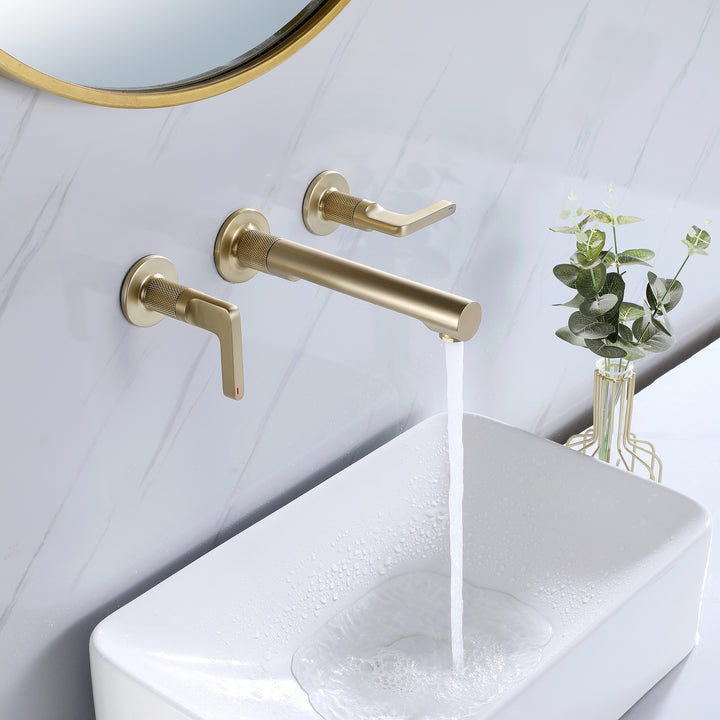 Modern Dual-Handle Wall-Mounted Bathroom Faucet for Elegant Style - Modland