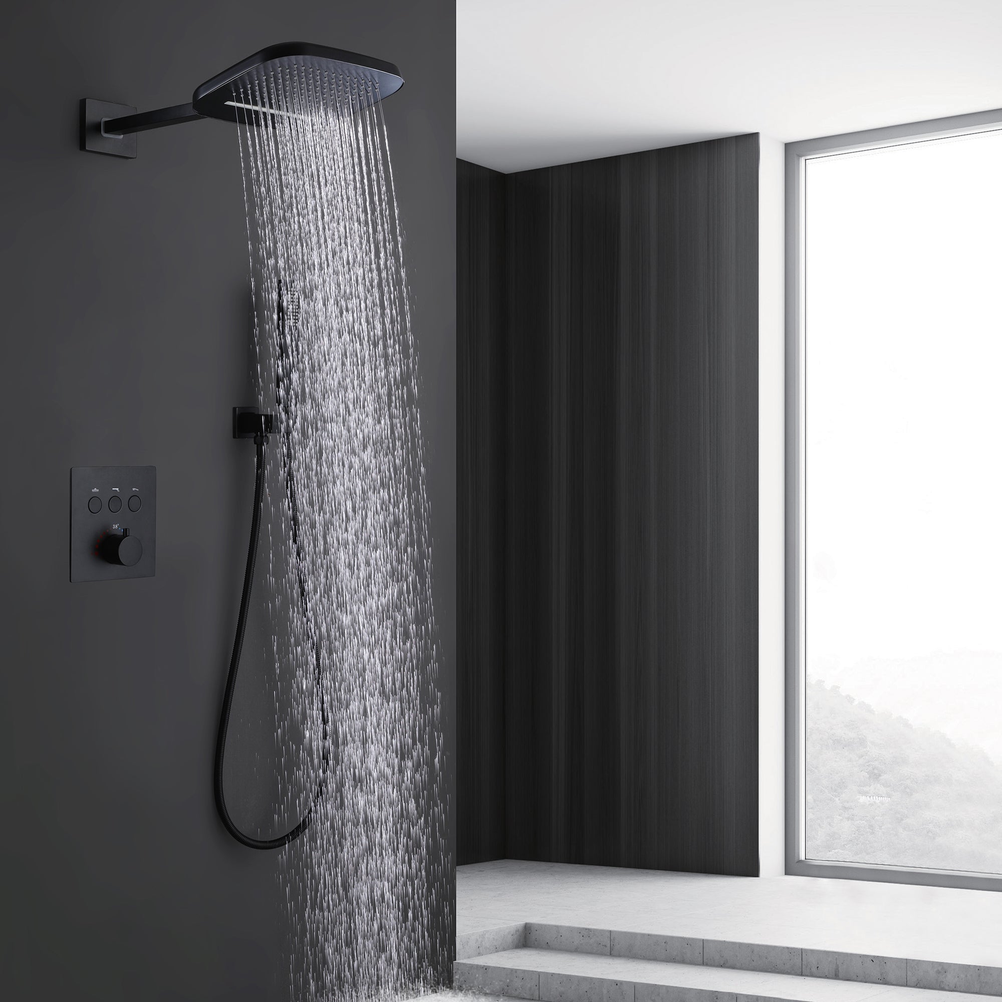 Luxurious Thermostatic Rain Shower System - Modland