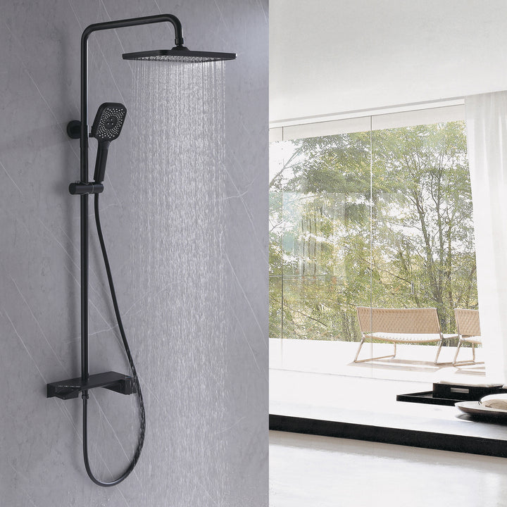 MODLAND Modern Wall Mounted Bathtub Faucet With Handheld Shower
