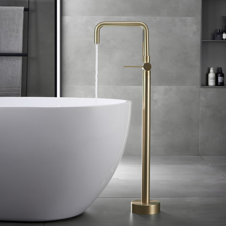 Single Handle Floor Mounted Tub Filler with Handshower - Modland