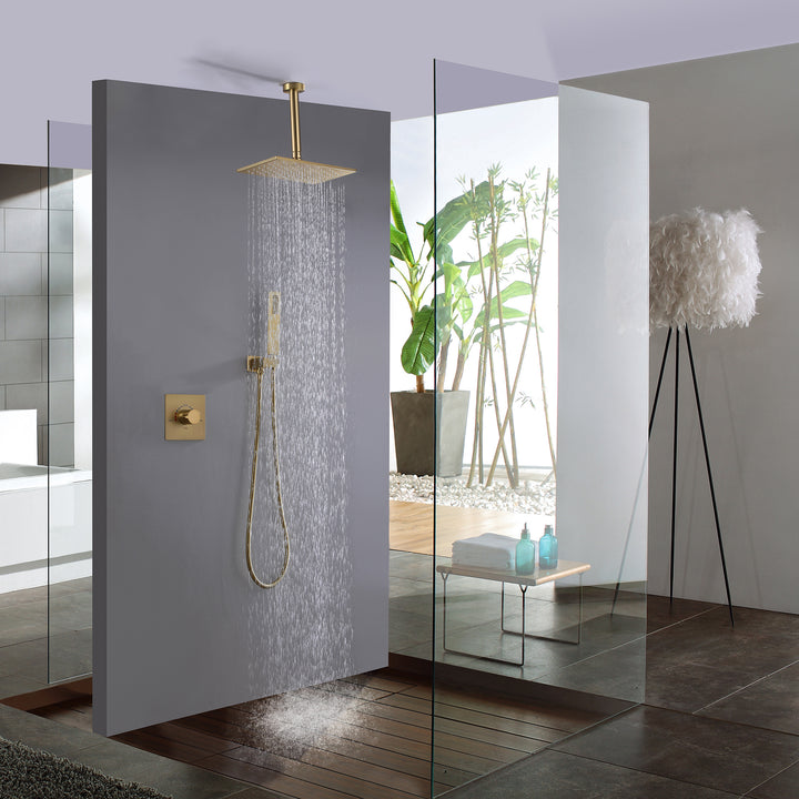 Ceiling Brushed Gold Rain Shower system - Modland