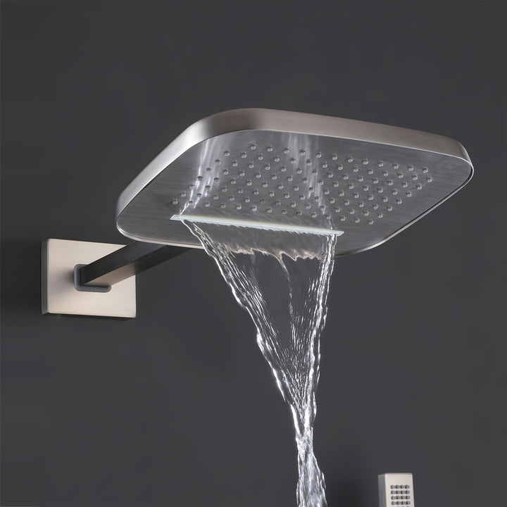 Luxurious Thermostatic Rain Shower System with Hand Shower & Rough-in Valve - Modland