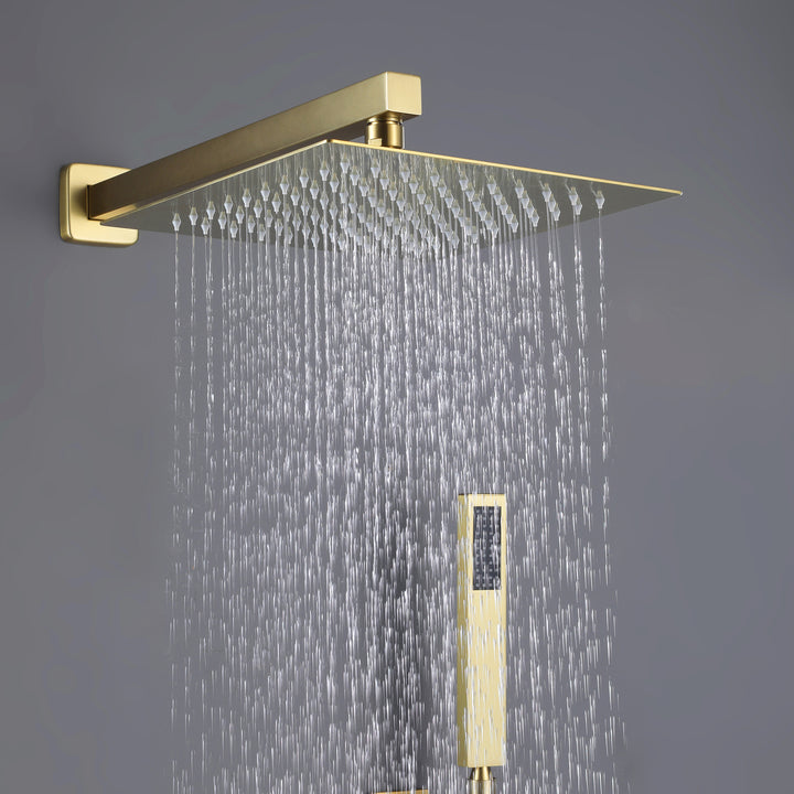 Pressure Balanced Rain Shower System with Hand Shower-Includes Rough-in Valve - Modland