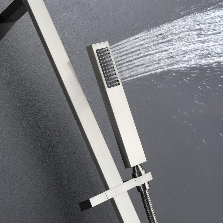 Thermostatic Rain Shower System with Hand Shower-Includes Rough-in Valve - Modland