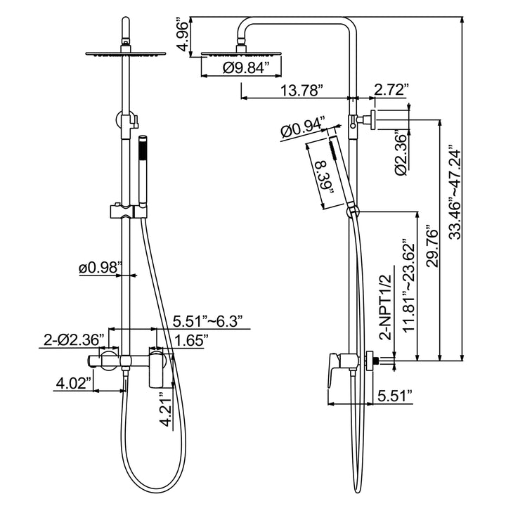 Luxury Complete Shower System With Rough-In Valve - Modland