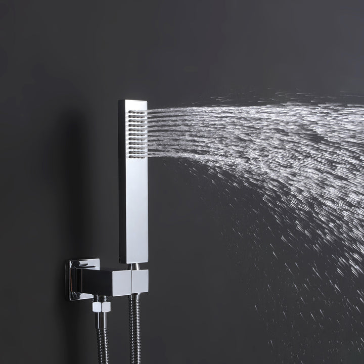 Luxurious Thermostatic Rain Shower System with Hand Shower & Rough-in Valve - Modland