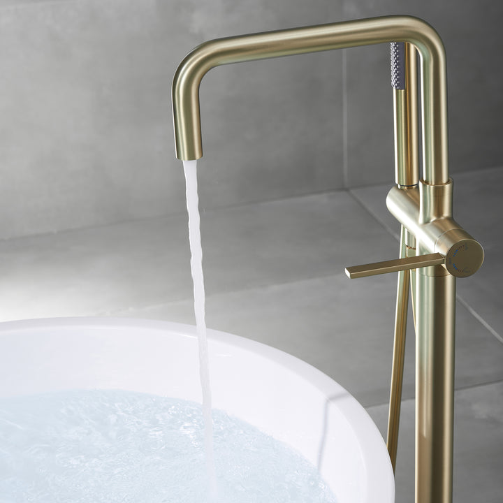 Single Handle Floor Mounted Tub Filler with Handshower - Modland