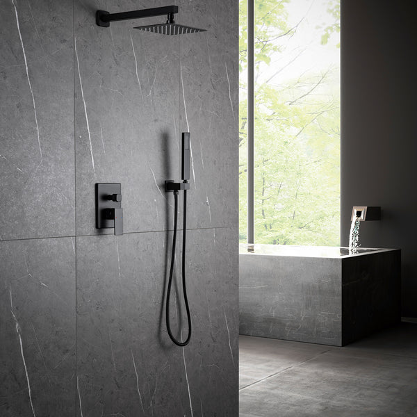 Pressure Balanced Rain Shower System with Hand Shower-Includes Rough-in Valve - Modland