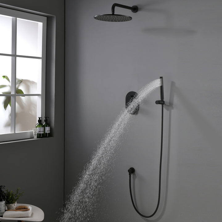 Thermostatic Rainfall Shower System with Hand Shower & Built-In Rough-in Valve - Modland