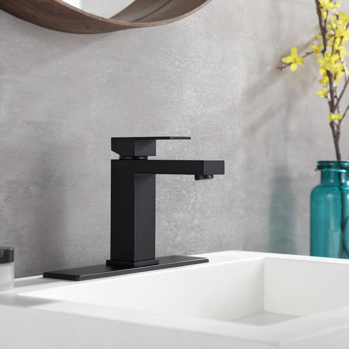 Simplicity and Versatility: Single Hole Bathroom Sink Faucet with 6" Deck Plate - Modland