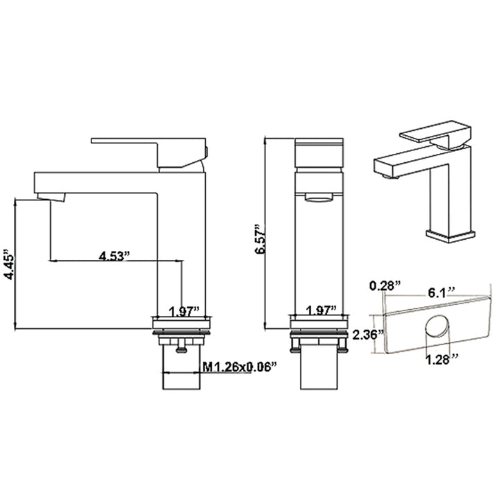 Simplicity and Versatility: Single Hole Bathroom Sink Faucet with 6" Deck Plate - Modland