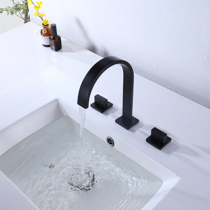 Black Widespread Bathroom Faucet for Modern Sophistication - Modland