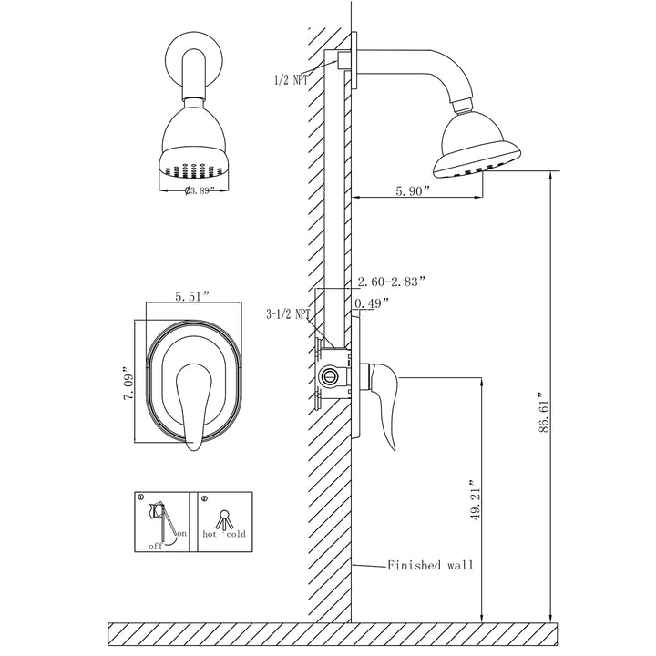 Versatile Shower Faucet with Rough-In Valve Included: Multiple Functions for Your Comfort - Modland