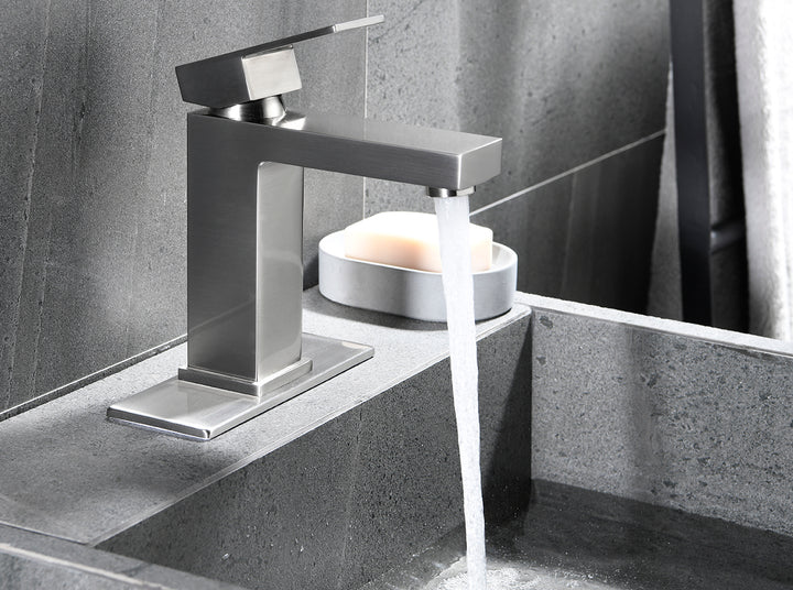 Simplicity and Versatility: Single Hole Bathroom Sink Faucet with 6" Deck Plate - Modland